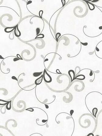 Chr11602 Jada Kids Girl Black And White Scroll Wallpaper