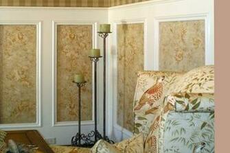 Does An Elegant Distressed Plaster Over Wallpaper In Paneled Areas