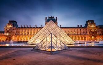 Wallpaper The City France Paris Evening Louvre