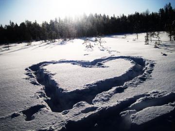 Heart Snow Love Landscape Wallpaper HD Desktop And Mobile