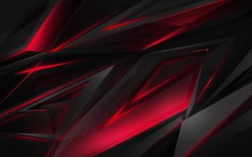 Black Red Abstract Polygon 3d 4k Wallpaper