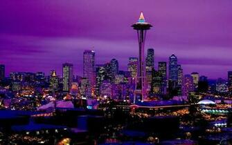 Wallpaper Seattle By Night Washington Usa X