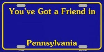 Pennsylvania Novelty State Background Blank Metal License Plate