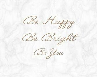 Be Happy Bright You Rose Gold Marble Laptop Wallpaper