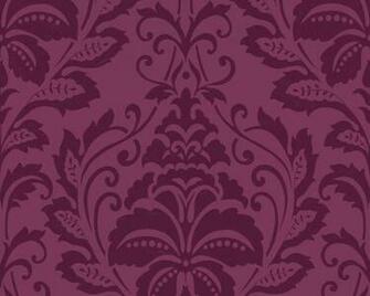 Flock Glamour Baroque Flower Striped Gloss Embossed Bordeaux