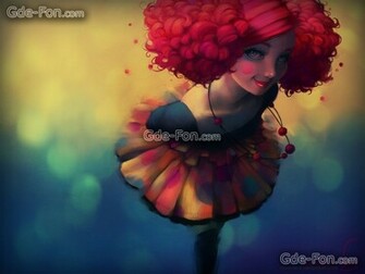 Wallpaper Psychedelic Girl Clown Desktop