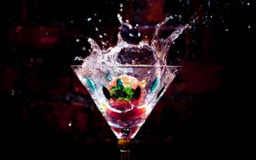 Paul On Fruits Candy Drinks Watercolor Splash Glass