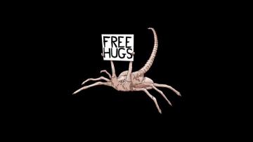 Xenomorph Aliens Simple Humor Black Background Facehugger Dark