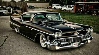 Auto Retro Classic Low Stance Chrome Black Roads Wallpaper Background