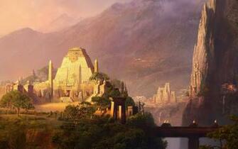 Architecture Buildings Aztec Artwork Temples Wallpaper Background