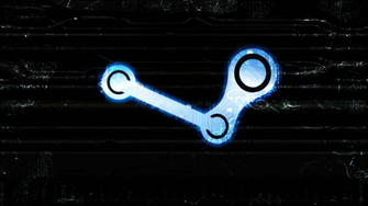 Blue Steam Logo On Black Wallpaper