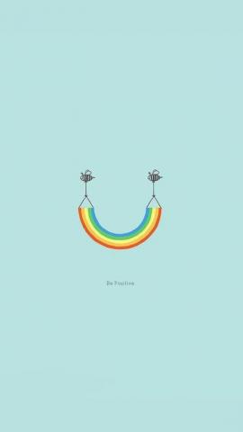 Bee Positive Wallpaper Quotes Flower iPhone