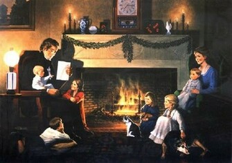 Christmas Desktop Wallpaper Fireplace
