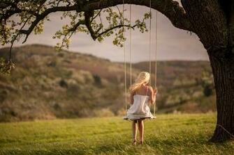 Girl Swing Nature HD Wallpaper