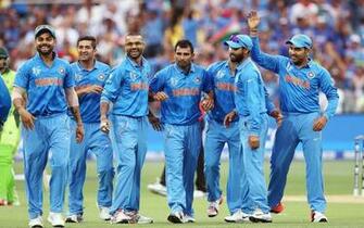 Happy Indian Cricket Team On The Ground Nice Wallpaper HD