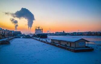 Wallpaper Winter Smoke Saint Petersburg Image For Desktop