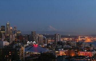 Wallpaper Usa Washington Seattle Space Needle City Night Lights