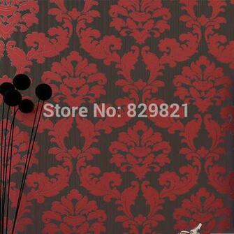 Wallpaper Damask Red From China Best Selling