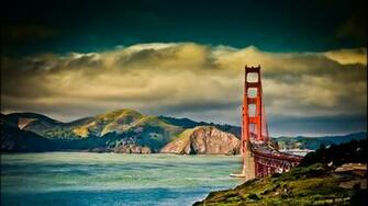 Wallpaper San Francisco Bridge Sky River Cloudy