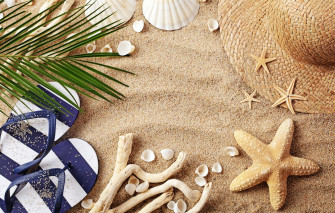 Wallpaper Sand Beach Summer Hat Glasses Shell