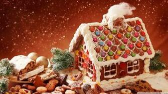 Gingerbread House And Cookies Wallpaper