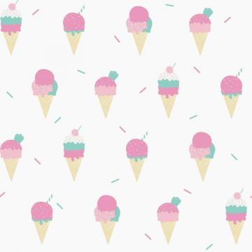 Ice Cream Parlour In White Pink Mint I Love Wallpaper