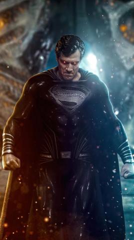 Superman Black Suit Justice League Snyder Cut Wallpaper 4k