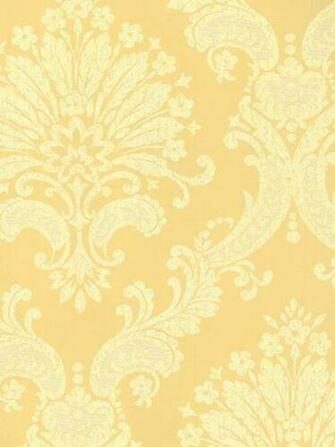York Distressed Damask Yellow Ivory Scroll Wallpaper 601g Da2355