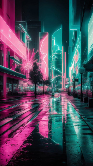 Vibrant Neon Dreams Wallpaper