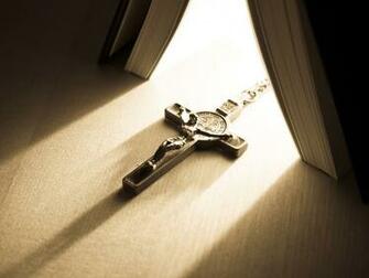 Crucifix And Book Wallpaper Desktop