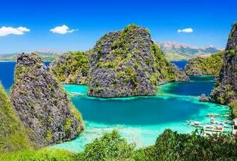 Wallpaper Coron Palawan Rocks Tropics Philippines Island Boat