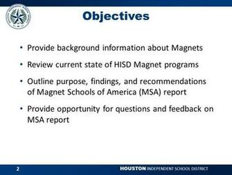 Magnet Re Update January February Houston Independent School
