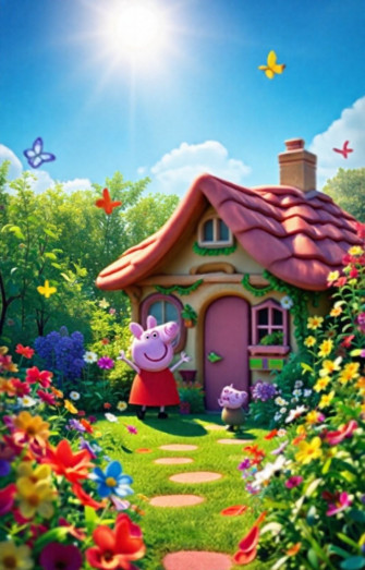 Peppa Pig House HD Wallpaper