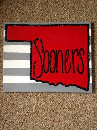Oklahoma Sooners S White And Gray Striped Background Red