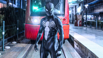 Desktop Wallpaper Spider Man Ps5 Video Game Dark Suit HD