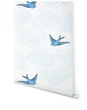 Hygge West Julia Rothman Daydream In French Blue Wallpaper Ships