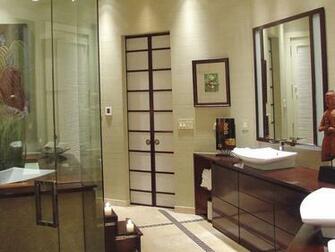 Asian Themed Bathroom With Grasscloth Wallpaper Hgtv