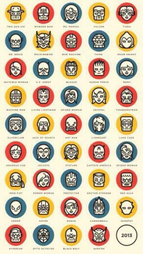Marvel Faces iPhone Wallpaper