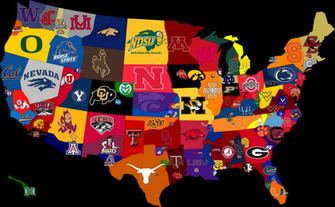 College Football Fan Map Of U S A