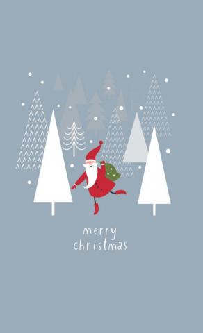 Christmas Aesthetic Wallpaper Santa Blue Grey Idea