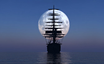Moonlit Voyage Wallpaper