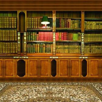Indoor Room Bookshelf Backdrop Photography Brown Bookcase