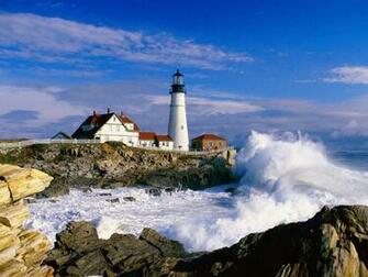 Buildings Lighthouse Portland Head Light Cape Elizabeth Maine