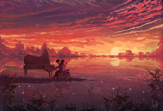 Anime Sunset Wallpaper