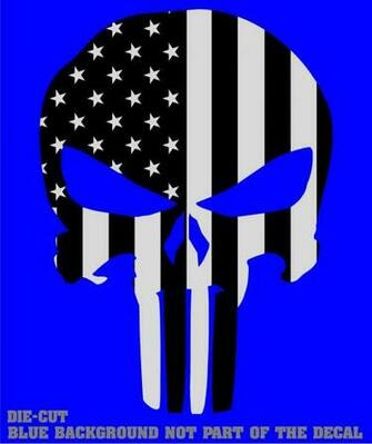 Punisher Skull Subdued American Flag Military Sticker Decal Us