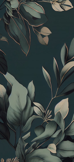 Tree Leaves Sage Green Wallpaper