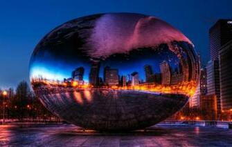 Wallpaper Chicago Monument Millennium Park Spaceship