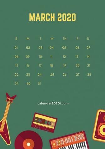 March Calendar Wallpaper Top