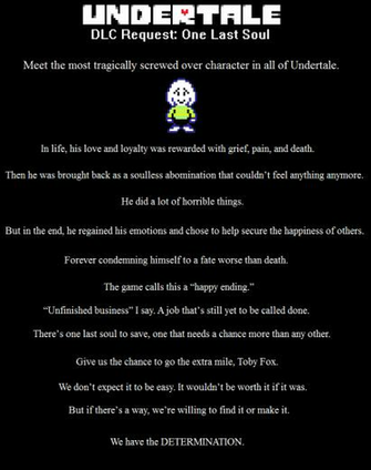 Undertale Dlc Request One Last Soul Spoilers By Leinglo On