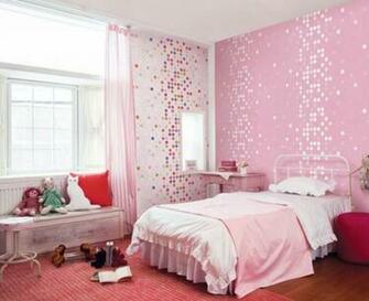 Kids Room Pink Wallpaper Girls Bedroom Home Design Light Amazing